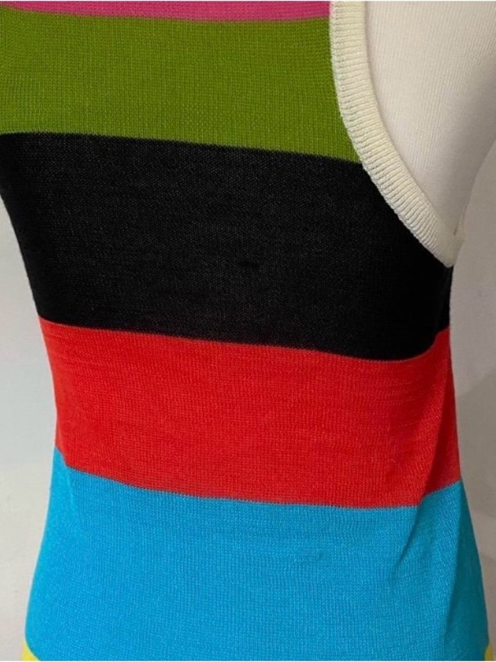 Trina Turk sleeveless tank top striped multicolor pop art sz S  -M knitting